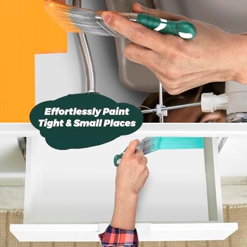 3 Pack 2" Angled Paint Brush Set, Synthetic Bristles, Rubber Short Handle - Image 5