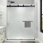 KPUY Frameless Sliding Frosted Shower Door 61-66" x 76", Matte Black by KPUY
