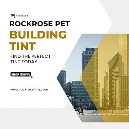 Rockrose Professional Window Tint for Home – One Way Privacy Window Film for Home Offices Heat Blocker Reflective Adhesive Mirror Tint with 99% UV Block – Bronze-Silver 12in x 100FT