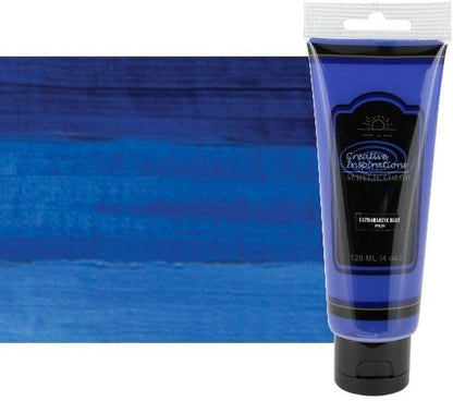 Creative Inspirations Acrylic Paint - Ultramarine Blue - 120 mL Tube - Smooth & Creamy Consistency, Vibrant Pigmentation, Great Coverage for Artists - Clean Up with Soap & Water