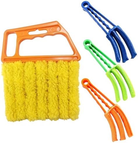 4 Pcs Window Venetian Blind Cleaner Duster Tool, Reusable 7 Finger Dusters by Unknown