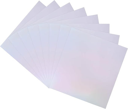 MECCANIXITY 50 Pack Toner Reactive Foil ,Deco Foil Transfer Sheets 8.5"x11" A4 Hot Foil Paper for Laser Printer Scrapbooking Heat Transfer DIY Craft,Laser Silver