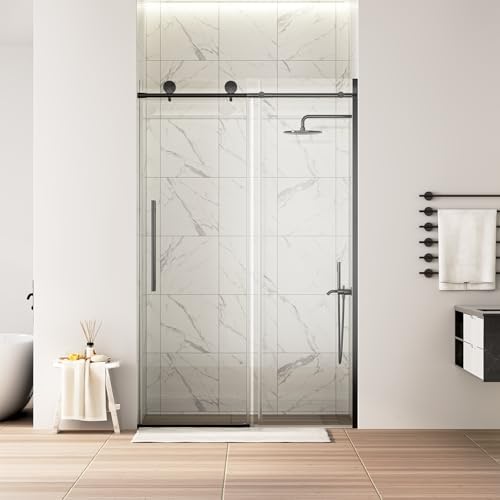 WinZo Frameless Sliding Glass Shower Door 44-48 in W x 75 in H by winzo