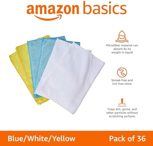 Amazon Basics Microfiber Cleaning Cloths, Ultra Absorbent, Scratch-Free - Image 2