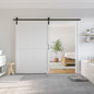 SMARTSTANDARD 54" x 84" White Sliding Barn Door by SMARTSTANDARD