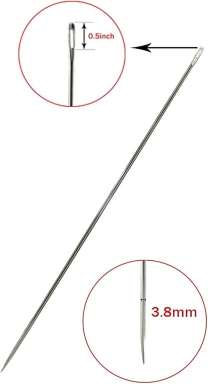 Marcobrothers 10" Professional Upholstery Large Eye Long Needle Easy to Thread, Hand Sewing Needle. (10 inch)