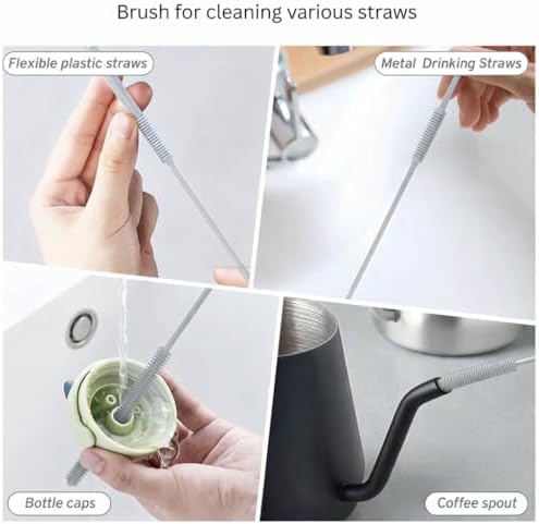 Silicone Bottle Brush & Silicone Straw Cleaner Set – 12.5” Long Handle - Image 5
