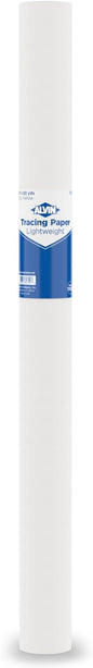 ALVIN 55W-J Lightweight Tracing Paper Roll, White, Suitable with Ink, Charcoal, Felt Tip Pen, for Sketching or Detailing - 24 Inches, 50 Yards, 1-inch Core