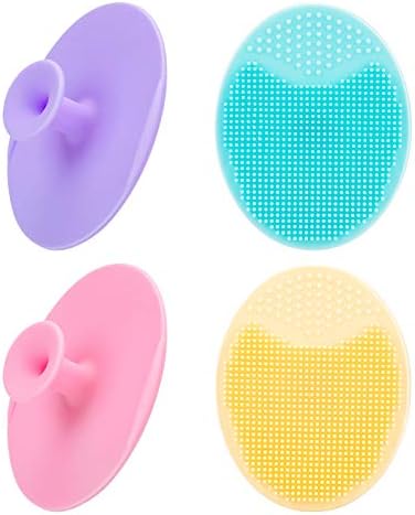 4 Pack Face Scrubber, JEXCULL Soft Silicone Facial Cleansing Brush Face by JEXCULL