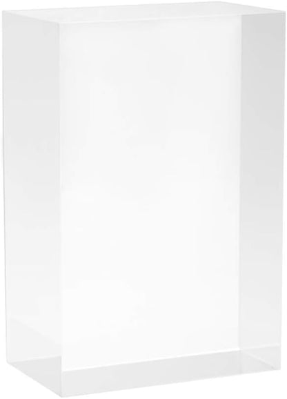 Clear Solid Acrylic Block - 6" x 4" x 2.36" All Diamond Polished Rectangle Clear Acrylic Cube for Display - Plexiglass Lucite Jewellery Block