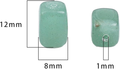 Natural Green Aventurine Cuboid Stone Loose Semi Gemstone Beads for Jewelry Making 8mmx12mm 38cm/Strand
