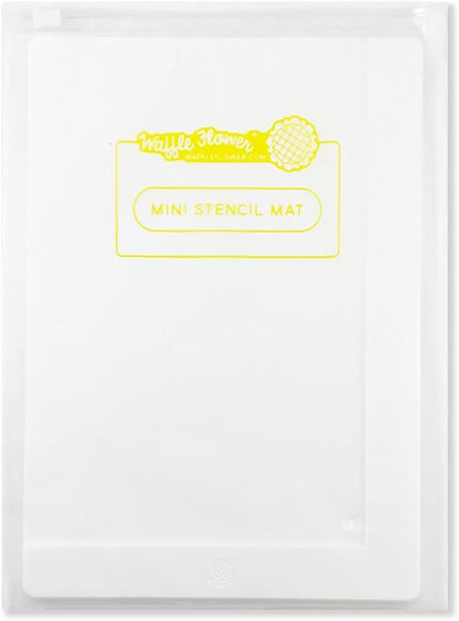 Waffle Flower 6x9 Media Mat - Matte White Silicone Craft Mat w/Bag for Ink Blending. Non-Slip, Waterproof, Heat-Resistant, Non-Stick and Non-Reflective. 6 x 9 inch Open Edge for Bigger Media Sizes.