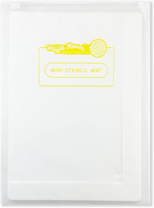 Waffle Flower 6x9 Media Mat - Matte White Silicone Craft Mat w/Bag for Ink Blending. Non-Slip, Waterproof, Heat-Resistant, Non-Stick and Non-Reflective. 6 x 9 inch Open Edge for Bigger Media Sizes.