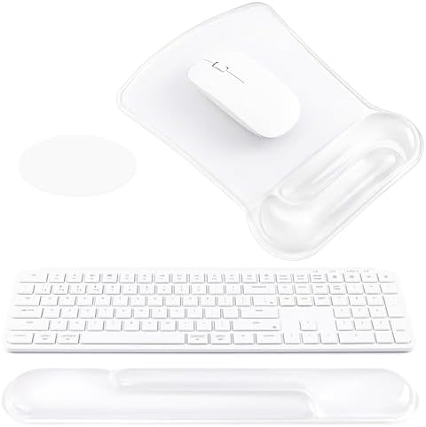 Ospelelf Clear Mouse Pad with Wrist Rest and Ergonomic Gel Keyboard Hand Wrist by OspelelfOfficeSupplies