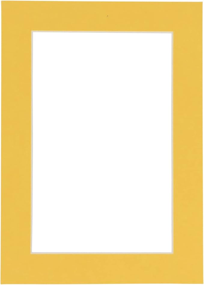Pack of Ten Acid Free 11x14 Mats Bevel Cut for 8.5x11 Photos - Chamois Yellow Precut Matboards With Backing Boards and Self Seal Photo Mat Bags For Pictures, Photos, Framing - 4-ply Thickness
