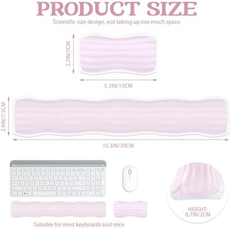 Gel Wrist Rest for Computer Keyboard and Mouse, Ergonomic Clear Keyboard Pad - Image 2