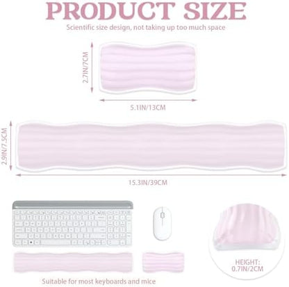 Gel Wrist Rest for Computer Keyboard and Mouse, Ergonomic Clear Keyboard Pad - Image 2