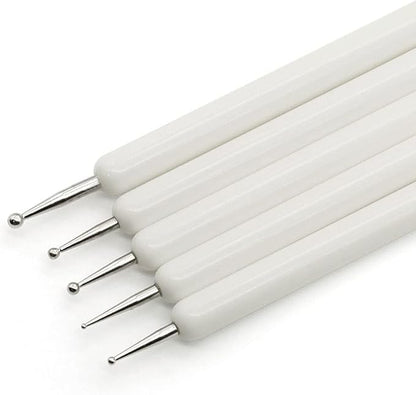 4 Set Embossing Stylus Double End Tracing Dotting Tool, 20 Pcs Ball Embossing Stylus Double End Tracing Dotting Tool for Pottery Clay Craft, Embossing Art (White)