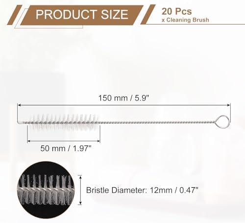 HARFINGTON Straw Cleaner Brush Set, 6 Inch Length 304 Stainless Steel and Nylon - Image 2