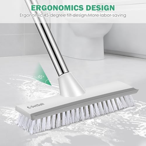 SetSail Floor Scrub Brush with 51-Inch Long Adjustable Handle 2 in 1 Scrape - Image 5