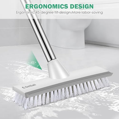 SetSail Floor Scrub Brush with 51-Inch Long Adjustable Handle 2 in 1 Scrape - Image 5