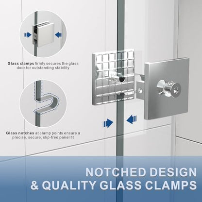 38" W x 80" H Frameless Fixed Shower Glass Panel - Image 6