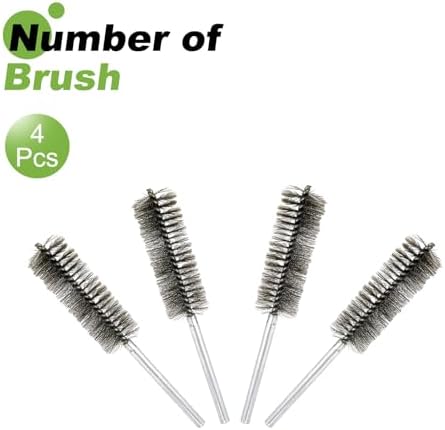 HARFINGTON 4pcs Wire Bore Brush Set 8 Inch Length 1.4 Inch Shank Stainless - Image 3