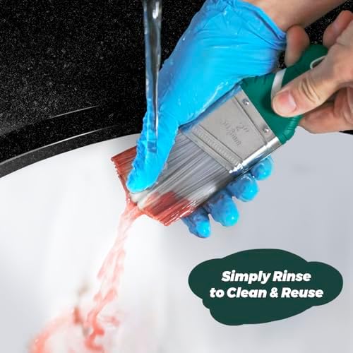 3 Pack 2" Angled Paint Brush Set, Synthetic Bristles, Rubber Short Handle - Image 6