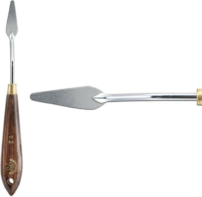 Creative Mark Stainless Steel Palette Knife Painting Tools - Paint Palette with Wooden Handle - Variety of Shapes and Sizes - 2T, 1-3/8 in