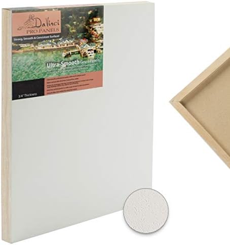 DaVinci Wood Panel Pro Ultra Smooth Gesso Panels 3/4inchinch Panel (Single) 9x12inchinch - 6 Pack