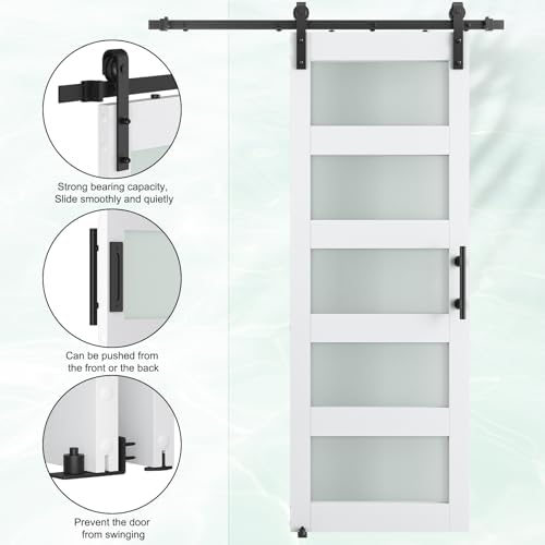 SMARTSTANDARD 30" x 84" Glass Barn Door - Image 5