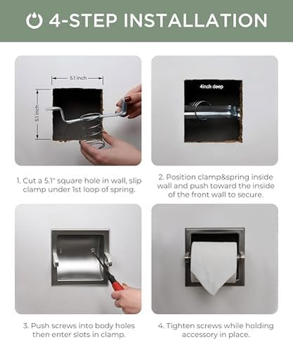 FORIOUS Recessed Toilet Paper Holder - Image 6