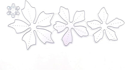Mvchifay Cutting Dies Happy Birthday Metal Stencils Scrapbooking Tool DIY Emboss Paper Card Making (4 Pcs flowers-15.8x6.8cm)