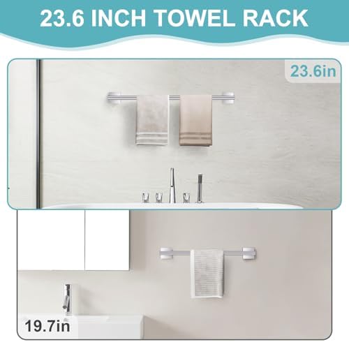 Brushed Nickel Bathroom Hardware Towel Bar Set, 5 Pieces Double Dase Toilet - Image 2