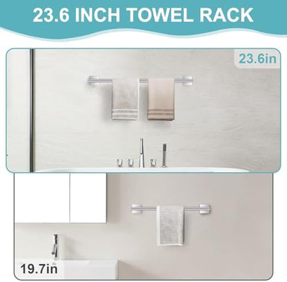 Brushed Nickel Bathroom Hardware Towel Bar Set, 5 Pieces Double Dase Toilet - Image 2
