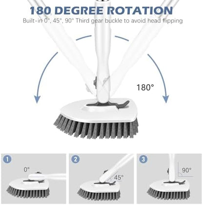 SetSail Tile Tub Scrubber Brush 3-in-1 Long Handle Shower Brush - Image 3