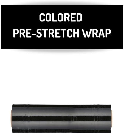 PSBM Black Stretch Wrap, 15 Inch x 1476 Feet, 4 Pack, Tinted Pre-Stretched Shrink Wrap Film for Moving, Packaging, Pallet Wrapping