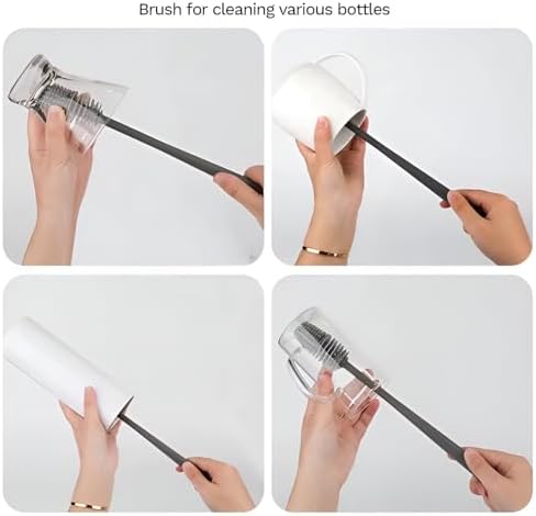 Silicone Bottle Brush & Silicone Straw Cleaner Set – 12.5” Long Handle - Image 3