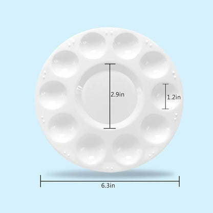 Hulameda 80pcs Paint Tray Palettes, Plastic Round Pallets for Kids or Students,Craft DIY or Have a Birthday Painting Party