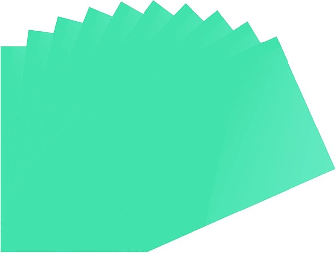 DMiotech 10Pcs Correction Gel Light Filter Overlay Transparent Plastic PVC Sheets Green for Photo，Film,Video