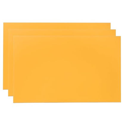 PATIKIL 6x10 Inch Anodized Aluminum Sheet Metal, 3Pcs Laser Plates Engraving Blanks 0.5MM Thin Rectangle for Crafting DIY House Laser Engraving, Yellow