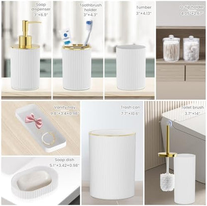 White Bathroom Accessories Set - Image 2