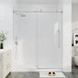 55"-60" W X 78" H Frameless Sliding Shower Doors Brushed Nickel by EASYWORC