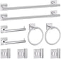 Polished Chrome Bathroom Hardware Accessories Towel Bar Set, 10 Pieces Bathroom by SOAEZ