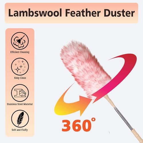 Lambswool Duster Extendable 22–55 Inch Natural Wool Duster - Image 4