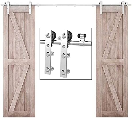 TSMST 6FT Sliding Barn Door Hardware Kit, Stainless Steel Heavy Duty Sturdy by TSMST