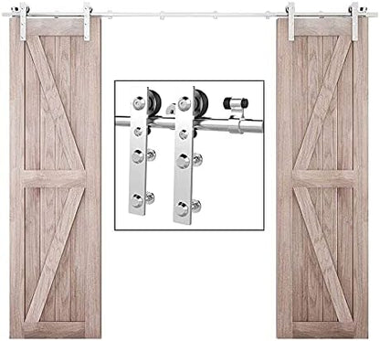 TSMST 6FT Sliding Barn Door Hardware Kit, Stainless Steel Heavy Duty Sturdy by TSMST
