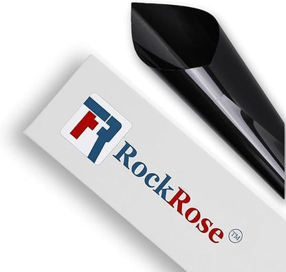 Rockrose Professional Blackout Window Tint for Home – Sun Blocking Privacy Film for Home Offices Room Darkening Heat Blocker with 99% UV Protection – Total Blackout 12in x 100FT