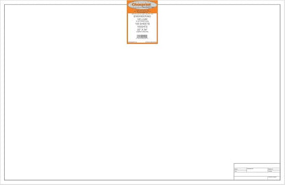 Clearprint 22" x 34" 1000H Design Vellum Sheets with Engineer Title Block, 16 lb., 100% Cotton, 100 Sheets Per Pack, 1 Each