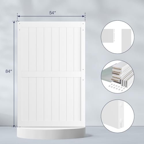 SMARTSTANDARD 54" x 84" White Sliding Barn Door - Image 3